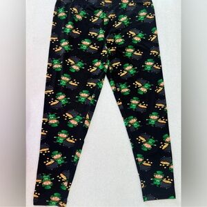 Women’s St. Patrick’s Day Leggings with Green and Gold Print